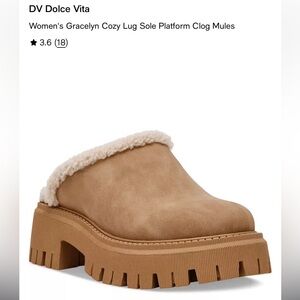 DV Dolce Vita Gracelyn Cozy Lug Sole Platform Clog Mules